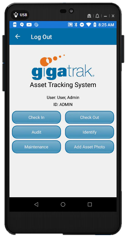 screenshot of GigaTrak Asset Tracking System